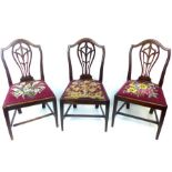 Three George III Mahogany Dining Chairs.