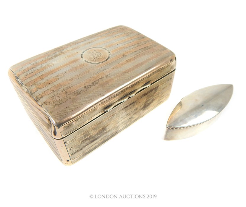 A Sterling Silver Cigarette Box With One Sterling Silver Pill Box Hallmarked 1899 And 1912 - Image 2 of 4