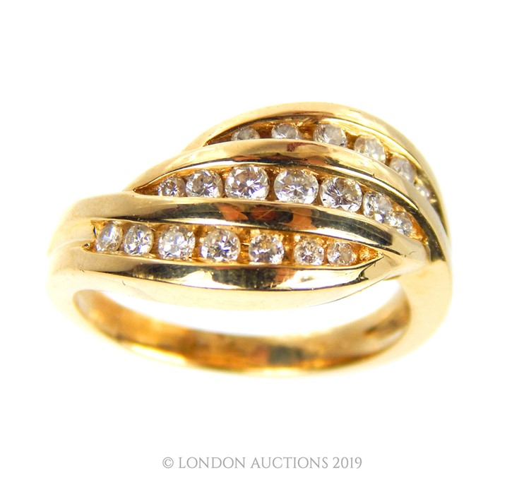 A 14 Carat Gold Diamond Ring.