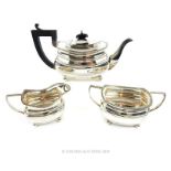 Three Piece Silver Tea Service.