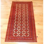 A Fine North East Persian Turkeman Rug 190cm x 105 cm.