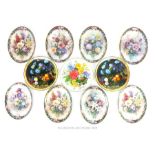 Eleven Collectable Bradford Exchange Plates Depicting Floral Scenes All In Original Packaging