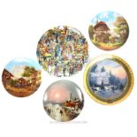 Five Plates Depicting Paintings Of Street Scenes.