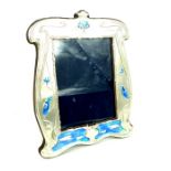 A Silver and Enamel Liberty Style Easel Back Picture Frame.