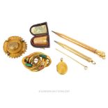 A Selection Of Gold Plated Items.