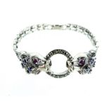 A Silver Cubic Zirconia Cartier Style Panther Bracelet,