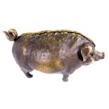 An Unusual Bronze Pig Table Bell.