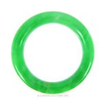 A Chinese Green Jadeite Bangle.