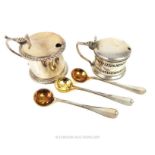 A Two Sterling Silver Mustard Pots, One Hallmarked Chester 1908, One Birmingham 1923