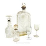 Glassware To Include Two Decanters With Sterling Silver Collars. Hallmarked Birmingham