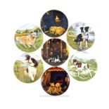 Seven Collectable Bradford Exchange And Royal Grafton Plates Depicting Scenes Of Dogs