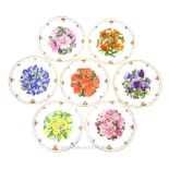 Seven Collectable Bradford Exchange Plates Depicting Floral Scenes.