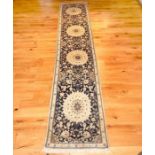 A Fine Central Persian Part Silk Nain Runner.