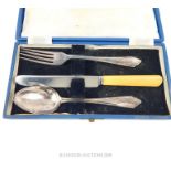 A Sterling Silver Cased Set Of Cutlery
