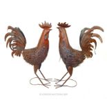 A Large Pair Of Blacksmithed Roosters.