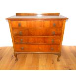 A Hardwood 20th Century Chest Of Drawers.