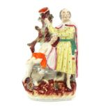 A Victorian (1850's) Staffordshire Flatback Biblical Scene Depicting Abraham And Isaac.