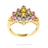 A Multi Gem Stone Cluster Ring.