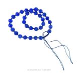 A Chinese Lapis Lazuli Bead Necklace.