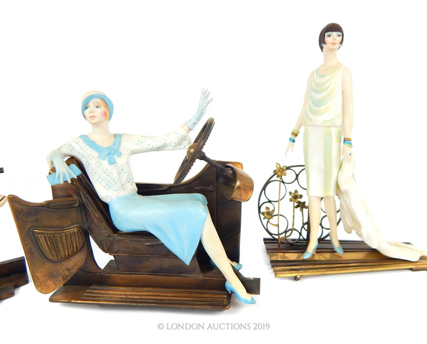 An Albany Limited Edition Figurine Khartoum, A Set Of Five Women In 1920s Attire With A Doulton Vase - Image 6 of 9
