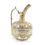 A Large Islamic White Metal Ewer.