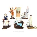 An Albany Limited Edition Figurine Khartoum, A Set Of Five Women In 1920s Attire With A Doulton Vase