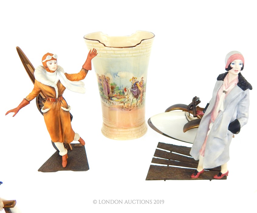 An Albany Limited Edition Figurine Khartoum, A Set Of Five Women In 1920s Attire With A Doulton Vase - Image 2 of 9