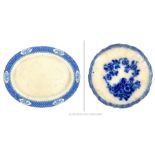 A Victorian Blue And White Plate Together With A Britannia Plate.