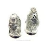 A Pair Of 800 Silver Condiment Set In The Form Of Wild Boar Heads.