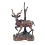 A Small Bronze Of Greater Kudu By The Franklin Mint 15 x 11 x 5 cm.