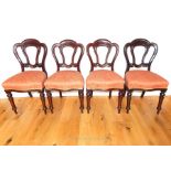 A Set of Four Mahogany Edwardian Spoon Back Chairs.