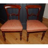 A Pair Of Mahogany Edwardian Spoon Back Chairs. H: 86cm W: 59cm D: 50cm.