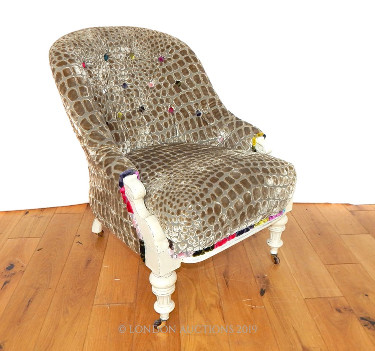 A Button Back Victorian Chair. - Image 2 of 3