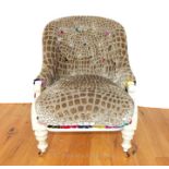 A Button Back Victorian Chair.