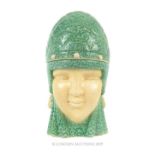 Robj, Paris, A Rare Art Deco Ladies Head With A Domed Cover, 1920s.