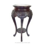 A Fruitwood Three Legged Stand/Plinth.