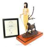 An Albany Limited Edition Figurine Of A Woman With Large Cat Titled Khartoum.