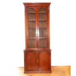 A Mahogany Edwardian Display Cabinet 226 cm x 90 cm x 41.