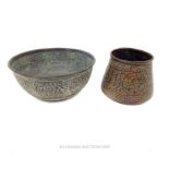 Two Islamic Brass Bowls.