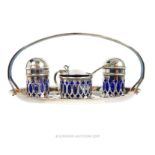 A Silver Plated Condiment Set.