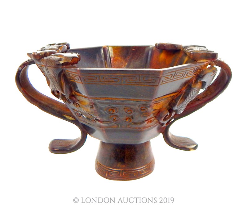 A Chinese Horn Libation Cup. - Image 2 of 5