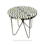 A Zig Zag Bone Side Table.