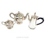 Silver Plated Coffee Pot And Sugar Bowls.