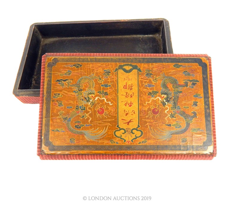 A Chinese Laquered Box. - Image 2 of 2