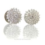 An 18 Carat Diamond Cluster Earrings.