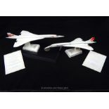 A Pair Of Concorde Scale Display Models