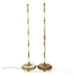 A Matched Pair Of Marble And Brass Standing Lamps