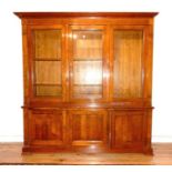 A Large Sectioned Display Cabinet. H: 210 cm 221 cm