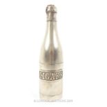 A Silver Plated Ashtray/Cigar Case In The Form Of A Champagne Bottle