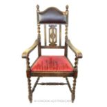 An Upholstered 19th Century Wooden Chair